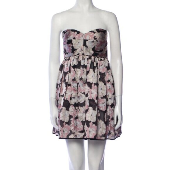 Maticevski Black Pink Floral Fandango Mini Dress $1800, Size 10 AU | 6 US - Picture 1 of 7